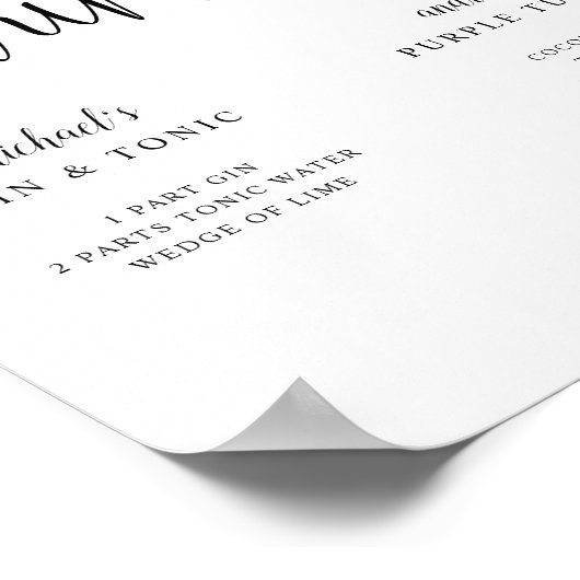 Handtekening Drinken Bieden Twitter Rustic Calligr Poster (Hoek)