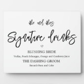 Handtekening drinken bord Tabletop Plaque met Ease Fotoplaat (Voorkant)