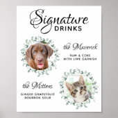 Handtekening Drinken Cocktail Dog Bar Pet Wedding Poster (Voorkant)