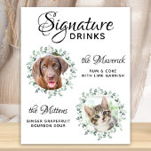 Handtekening Drinken Cocktail Dog Bar Pet Wedding Poster