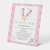 Handtekening Drinken Cowboy Boots & Bubbly Bridal Reclamebord Met Voetstuk (Voorkant)
