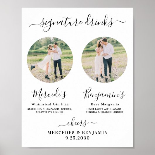 Handtekening Drinken Elegant Aangepaste voetbool v Poster (Voorkant)