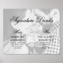 Handtekening Drinken Foto Elegant Script Wedding S