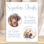 Handtekening Drinken Modern Dusty Blue Pet Wedding Poster<br><div class="desc">Signature Cocktails van je huisdieren! Neem je beste hond, beste kat en elk huisdier mee op je bruiloft met zijn eigen drink bar voor je gasten. Perfect voor hondenliefhebbers, en een speciale hondenbar zal een hit zijn op je bruiloft. Elegant dusty blauw manuscript en afbeelding sjablonen. Pas dit trouwerijbord aan...</div>