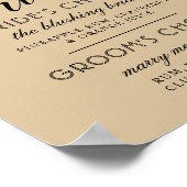 Handtekening Drinken Modern Kraft en Zwart Manuscr Poster (Hoek)