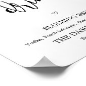 Handtekening drinken teken bruiloft Poster (Hoek)