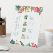 Handtekening Drinken Tropical Flowers Lijst Reclamebord Met Voetstuk (Insitu)