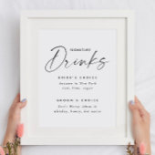 Handtekening Drinken Trouwteken | Cocktailmenu Poster