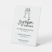 Handtekening Drinken Wedding Bar Menu voetstuk tek Reclamebord Met Voetstuk (Voorkant)
