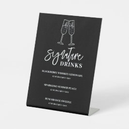 Handtekening Drinken Wedding Bar voetstuk teken Reclamebord Met Voetstuk