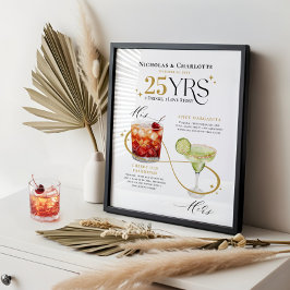 Handtekening Drinken Wedding Jubileum Cocktail Men Poster