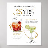 Handtekening Drinken Wedding Jubileum Cocktail Men Poster (Voorkant)