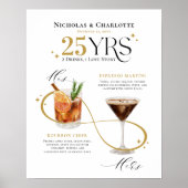 Handtekening Drinken Wedding Jubileum Cocktail Men Poster (Voorkant)