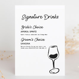  Handtekening Drinken Zwart & Wit Menu