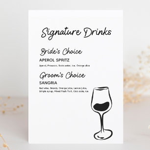Handtekening Drinken Zwart & Wit Menu
