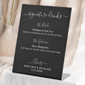 Handtekening Drinken Zwarte Aangepaste huwelijksba Reclamebord Met Voetstuk