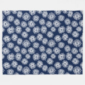 Handtekening droogbloemen - wit op donkerblauw 001 fleece deken (Voorkant (Horizontaal))