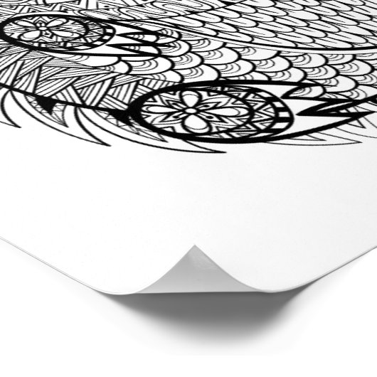 Handtekening Echidna Doodle 2 Poster (Hoek)