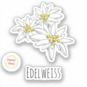 Handtekening Edelweiss Alpine Wildflower Whimsical Sticker (Voorkant)