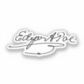 Handtekening Edgar Allan Poe Sticker (Voorkant)