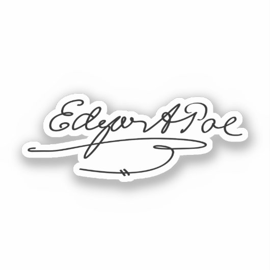 Handtekening Edgar Allan Poe Sticker (Voorkant)