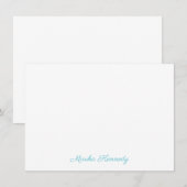 Handtekening Elegant Ocean Blue Script Diamond Notitiekaartje (Voorkant / Achterkant)