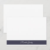 Handtekening Elegant Slate Grey Script Notitiekaartje (Voorkant / Achterkant)