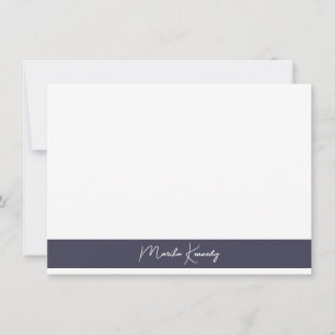 Handtekening Elegant Slate Grey Script Notitiekaartje