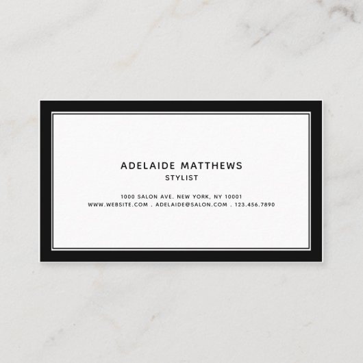 Handtekening Elegant zwart-wit handgeschreven scri Visitekaartje (Achterkant)