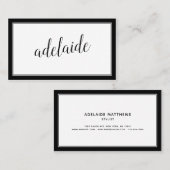 Handtekening Elegant zwart-wit handgeschreven scri Visitekaartje (Voorkant / Achterkant)