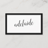 Handtekening Elegant zwart-wit handgeschreven scri Visitekaartje (Voorkant)