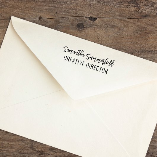 Handtekening en bedrijfstaak toevoegen zelfinktende stempel