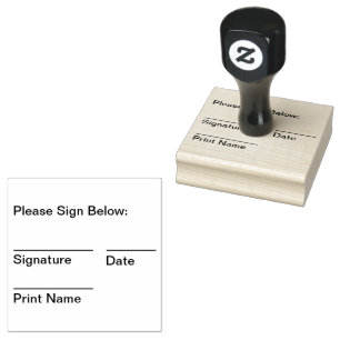 Handtekening en datum rubberstempel