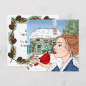 Handtekening Engels Cottage and Kardinaal Feestdagenkaart (Voorkant / Achterkant)