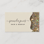 Handtekening Faux Gold Glam Glitter Professional Visitekaartje (Voorkant)