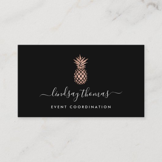 Handtekening Faux Gold Pineapple Visitekaartje (Voorkant)