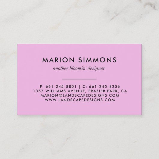 Handtekening Faux Gold Pineapple Visitekaartje (Achterkant)