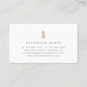 Handtekening Faux Roos Gold Pineappel Visitekaartje (Achterkant)