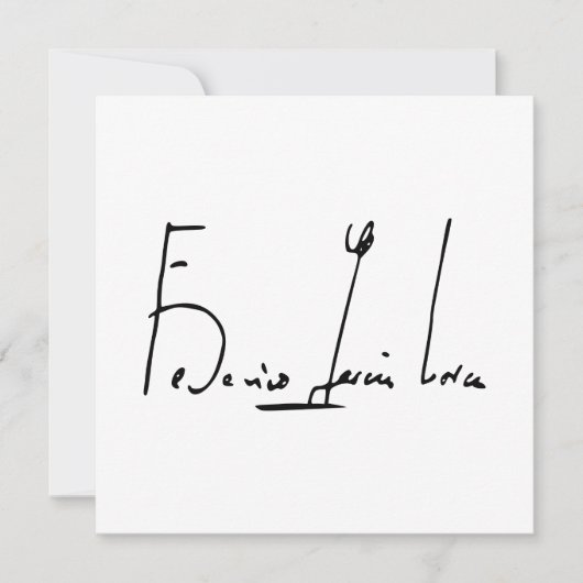 Handtekening Federico García Lorca Kaart (Voorkant)