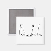 Handtekening Federico García Lorca Magneet (Voorkant / Achterkant)