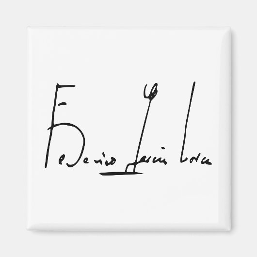 Handtekening Federico García Lorca Magneet (Voorkant)
