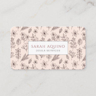 Handtekening Floral Doodle Doula Birth Services Visitekaartje