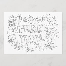 Handtekening Floral Hartelijk dank voor uw kleurka Bedankkaart