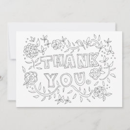 Handtekening Floral Hartelijk dank voor uw kleurka Bedankkaart