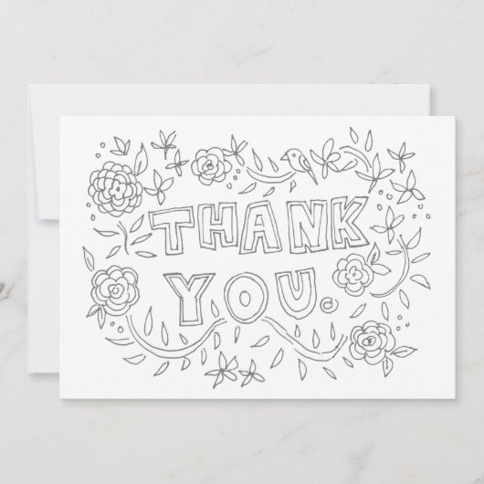 Handtekening Floral Hartelijk dank voor uw kleurka Bedankkaart (Voorkant)