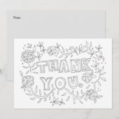 Handtekening Floral Hartelijk dank voor uw kleurka Bedankkaart (Voorkant / Achterkant)