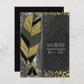 Handtekening forether en Tepee Gold zwarte bewaard Aankondigingskaart (Voorkant / Achterkant)