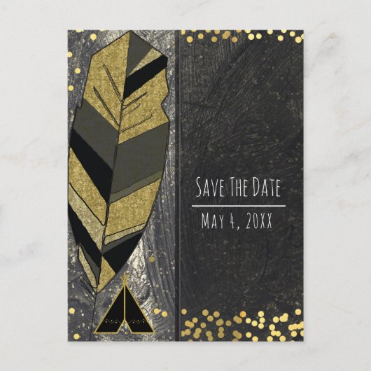 Handtekening forether en Tepee Gold zwarte bewaard Aankondigingskaart (Voorkant)