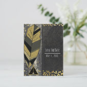 Handtekening forether en Tepee Gold zwarte bewaard Aankondigingskaart (Staand voorkant)