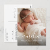 Handtekening Foto geboorteaankondiging Briefkaart (Voorkant / Achterkant)